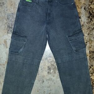 Stylish Dark Gray Cargo Jeans for Women